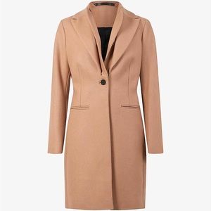 Women's Brown / Camel Lyris Double-collar Recycled Wool-blend jacket Coat size 2